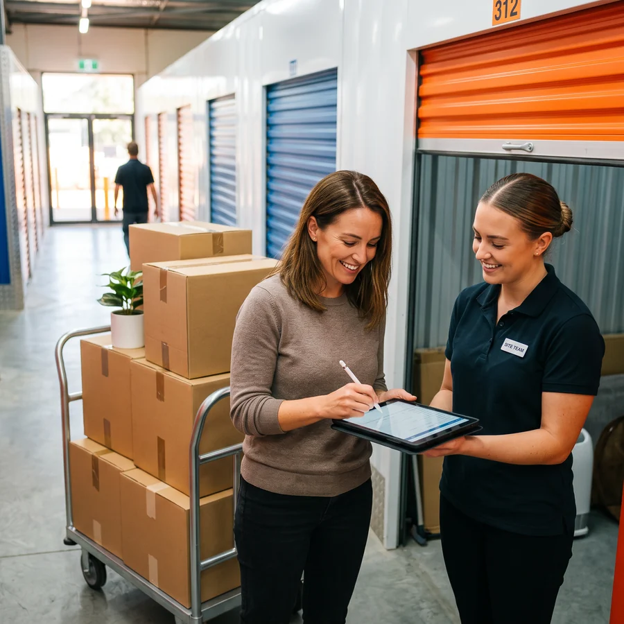 Self storage contracts and move-in